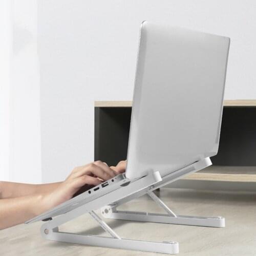 Laptop Stand, Ergonomic Plastic Computer Stand for Desk, 6 Levels Adjustable Laptop Riser with Heat-Vent, Laptop Mount Stand