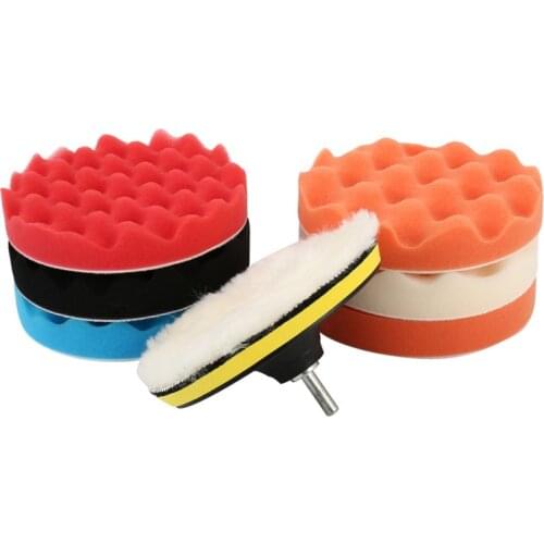 Buffing Hybrid Felt Wet Flex Wool Sponge Car polishing pad 9 Pcs/Set Car Polishing Pad Waxing Polish polisher Removes Scratchesc