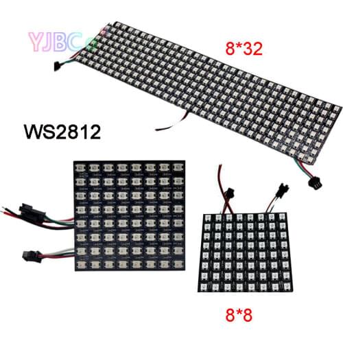 DC5V Full Color WS2812B Panel Screen 8*8/16*16/8*32 Pixel 5050 RGB 256 Pixels Digital Programmed Addressable LED Strip Screen