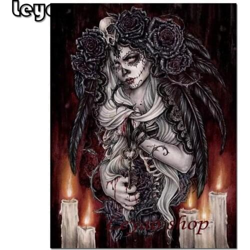 Full Square/Round Drill 5D DIY Diamond Painting Vampire Woman Embroidery Cross Stitch Gothic Home Decor
