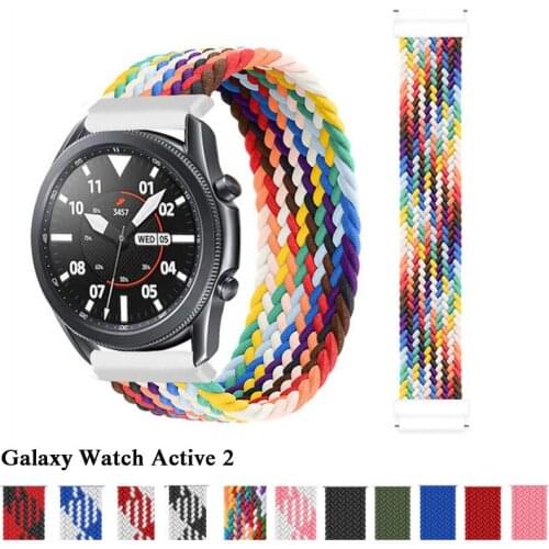 20mm/22mm Braided Solo Loop Band for Samsung Galaxy Watch 3/46mm/42mm/active 2/gear S3 Bracelet Huawei Watch Gt/2/2e/pro Strap