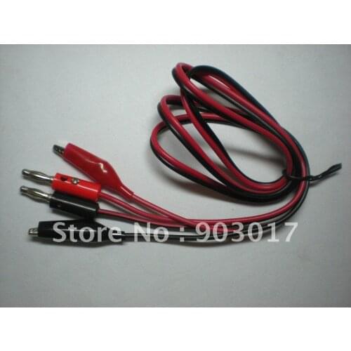 Test Lead Alligator Clip to Banana Plug High qualit line cable 100cm Black & Red 2 set per Lot