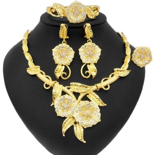 Yulaili The Latest Design Hot Sale Floral Graphic Jewelry Set and Nigerian Bride and Bridesmaid Wedding Banquet Jewelry Sets