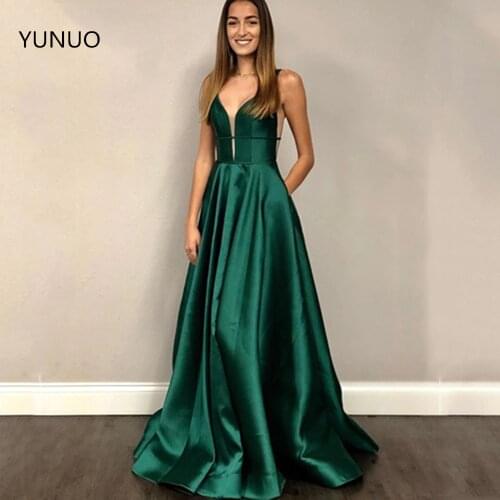 YUNUO Longue A-line Prom Dresses Robe de Soiree Plunging Sweetheart Neckline Evening Formal Gowns Vestido de Festa 26768