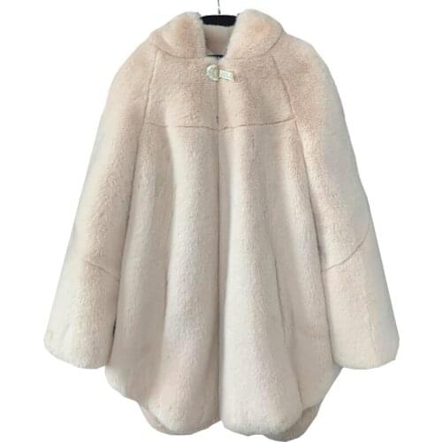 2020 new winter imitation velvet female mink coat womens fashion whole mink medium long coats hooded mink fur women overcoat