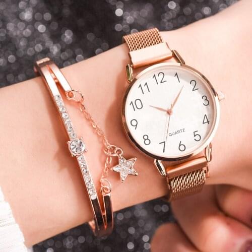 Ladies Quartz Watch Small and Exquisite Temperament European Beauty Quartz Watch Simple Casual Bracelet Watch Set часы X