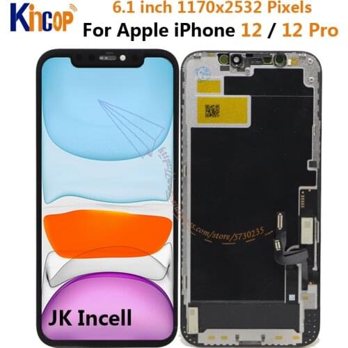 JK Incell LCD For Apple iPhone 12 Pro A2407 A2403 LCD Display Touch Screen Panel Digitizer For iPhone 12 12pro LCD Repair parts
