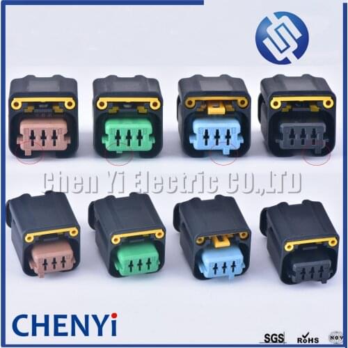 1 set TE 3 Pin female FCI auto waterproof connector crankshaft sensor plug 1801179-1 1801179 for Citroen Peugeot 408 1,6 HDI