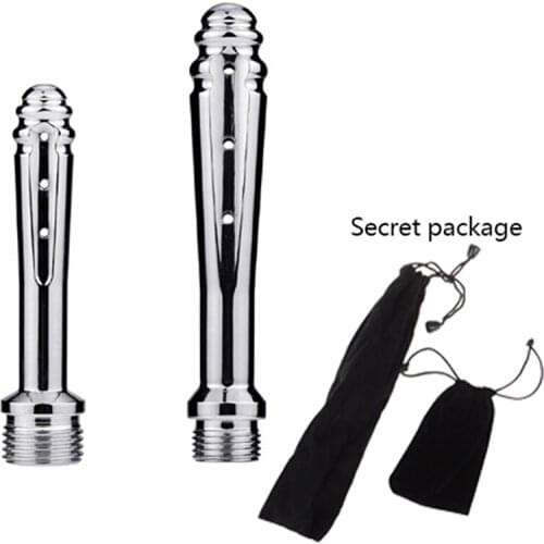 1pc Plug In Hollow Anal Cleaning Shower Head Metal Anus Enema Vaginal Washing Douche Cleaner Sex Toys for Gay or Lesbian