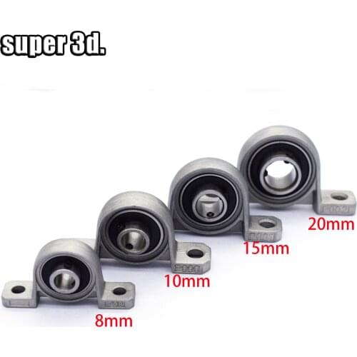 10pcs/1pcs Bore Ball Bearing Pillow Block Bore KP08/KP10/KP12/KP15 Mounted Support CaliberZinc Alloy Metal Ball Bearing