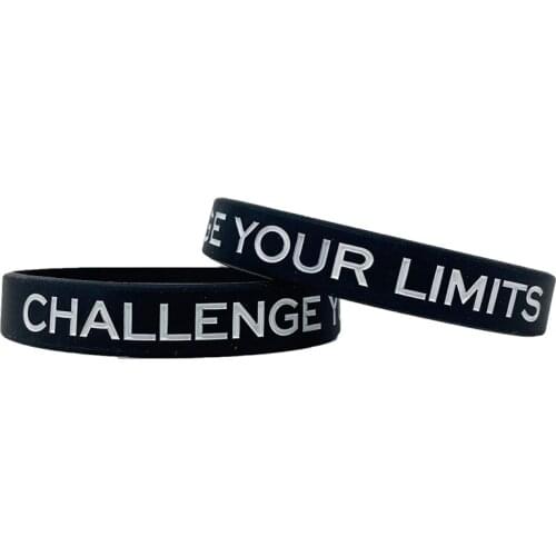 300pcs Motivational CHALLENGE YOUR LIMITS Silicone Bracelets Rubber Wristbands Free Shipping by DHL