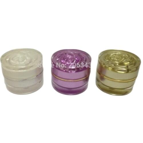 5G Gold cream bottle,cosmetic container,,cream jar with flower lid Cosmetic Jar,Cosmetic Packaging