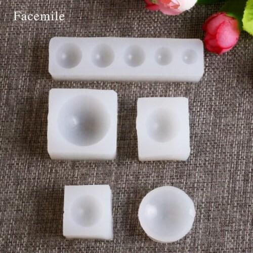 5PCS/SET Semicircle Fondant Mould Cake Decorating Gift Silicone Cake Mold For Jewerly 50-289
