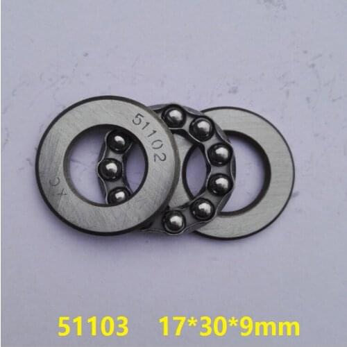 50pcs 51103 Axial Ball Thrust Bearing plane thrust ball bearing 17x30x9mm