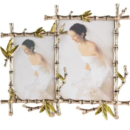 6 Inch / 7 Inch European Nordic Retro Gold Modern Simple Luxury Enamel Creative Metal Photo Frame Ornaments