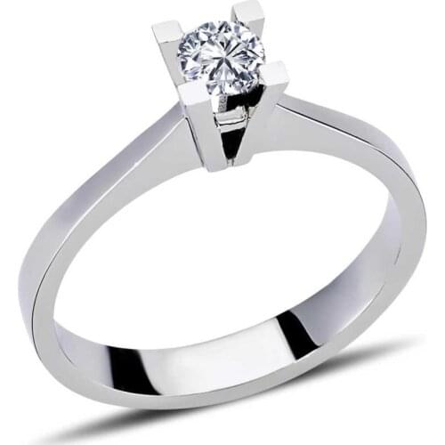 925 Sterling Silver Diamond Setting Solitaire Women Ring