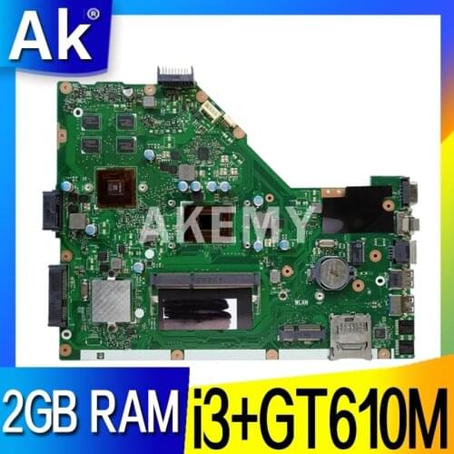 AKemy X55VD For ASUS X55VD X55V X55C X55VDR Laptop motherboard I3-2350M CU REV.3.1 with graphic card Mainboard test good 2GB