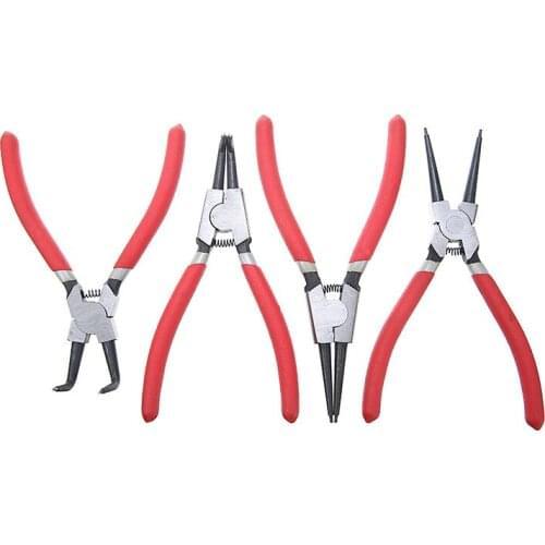 Car Auto 4pcs Portable 7" Internal External Pliers Retaining Clips Multifunctional Snap Ring Circlip Pliers For Hand Tool Parts
