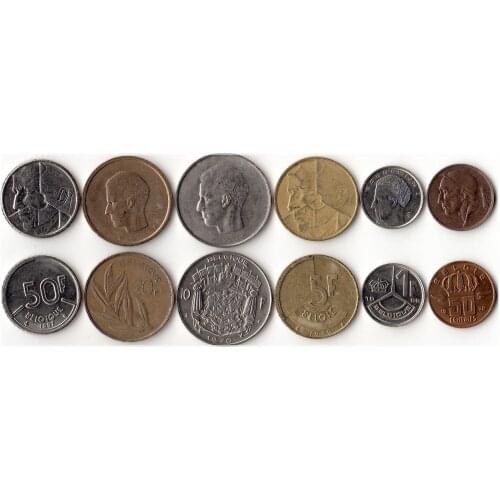 Belgium Coin 6 Pieces 1 Set Europe Original Coins Rare Commemorative Edition 100% Real Eu Random Year