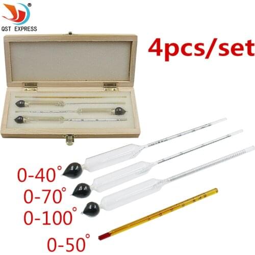 Alcoholmeter wine Alcohol Meter Wine Concentration Meter Vodka Whiskey Alcohol Instrument Wine Hydrometer Tester Wooden box
