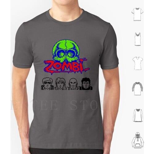 Zombi T Shirt Print Cotton Zx Spectrum Retro Pixel Game Computer Video Zombi Zombie Action Adventure Escape Icon