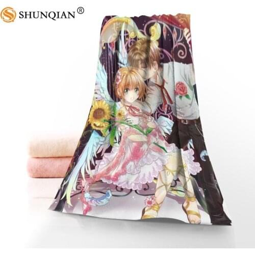 Hot Custom Card Captor Sakura Towel Printed Cotton Face/Bath Towels Microfiber Fabric For Kids Men Women Shower Towels A7.24-1