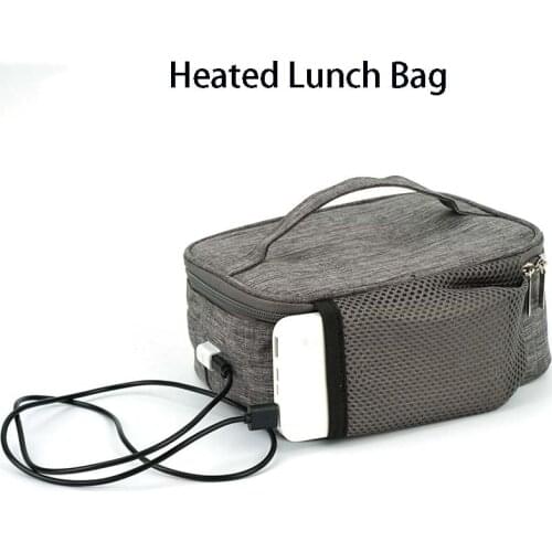 USB Heating Lunch Box Insulation Bag Outdoor Picnic Office Waterproof Oxford Electric Heated Portable Food Storage Lunch Bag