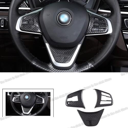 Lsrtw2017 carbon fiber abs car steering wheel trims decoration for bmw x1 x2 2016 2017 2018 2019 2020 2021 218i f46 f45 F48 F39
