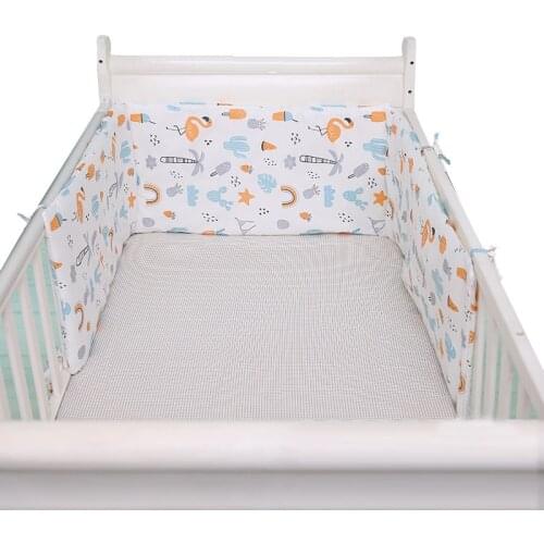 180cm*30cm Cute Cartoon Baby Bed Bumpers Cotton Breathable Crib Bumper Pads One-piece Guards for Baby Newborns Room Decor