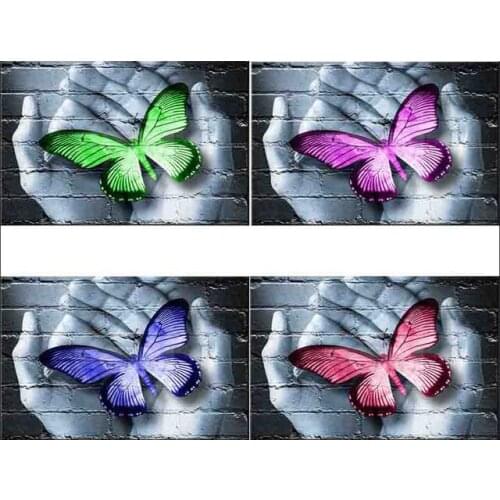 New Full Circular Diamond 5D DIY Diamond Painting Butterfly and Hand Diamond Embroidery Cross Stitch Rhinestone Mosaic Decor