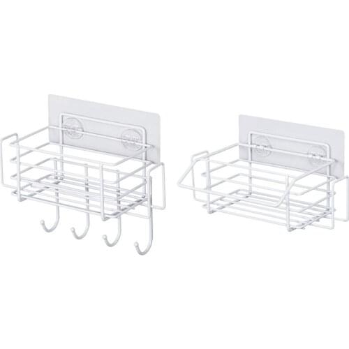 Kitchen Sink Organizer Sponge Holder Drainer Basket Storage Drying Rack Spice Organization Bottle Shelf Rag Hanger-ABUX