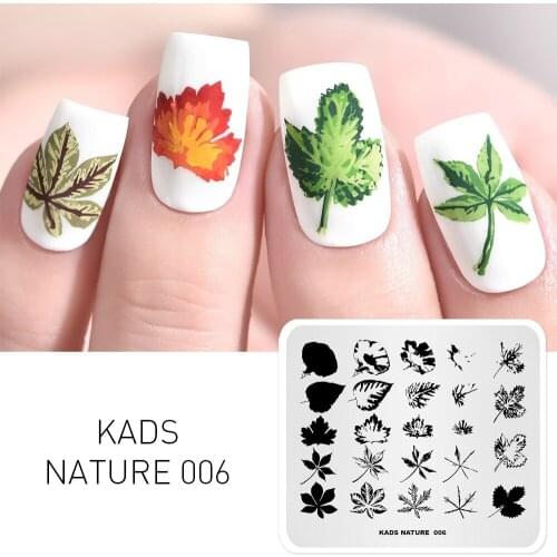 Missguoguo Nature Series Leaves Beauty Pattern Nail Stamping Plates Polish Print Nail Stamper Manicure Template for Nail Art