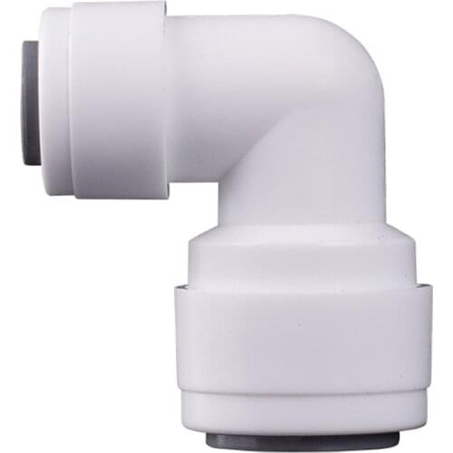 Fit 1/4" 6.35mm OD x 3/8" Tube 90 Degree Elbow POM Quick Fitting Connector For Aquarium RO Water Filter Reverse Osmosis System