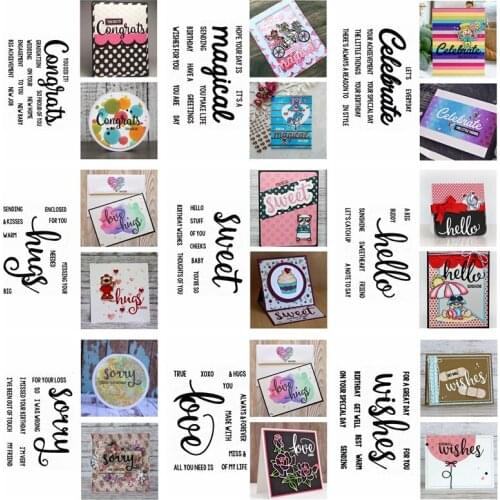 Simple Wishes Congratulation Words Phrase Clear Transparent Stamps For DIY Scrapbooking Making Template 2020 New