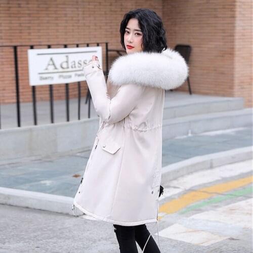 Send to overcome cotton coat 2019 winter new down cotton suit female medium and long version of Korean version of student big