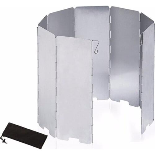 Foldable Outdoor Camping Gas Stove 9 Plates Wind Shield Wind Screen Cooker Picnic BBQ Camping Equipment Aluminium Alloy