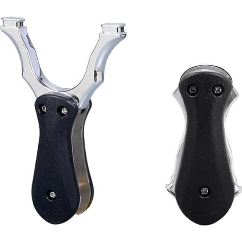 Folding Flat Rubber Band Slingshot Resin Patch + Alloy Catapult Head Portable Shrink Slingshot Precision Outdoor Shooting