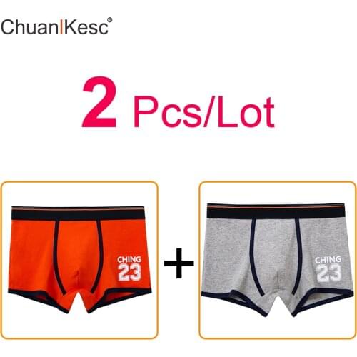 Mens Underwear Fashion Sports Digital Pattern Boxer Pants Comfortable And Breathable Large Size High Quality Cotton Shorts 2Pcs