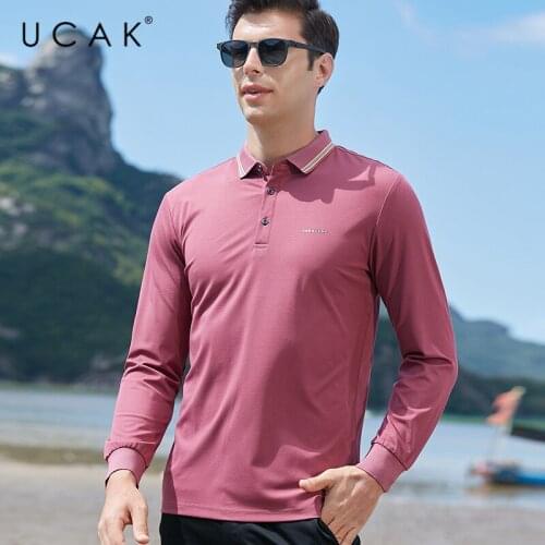 UCAK Brand Spring Autumn New Arrivals High Quality Casual Cotton Turn-down Collar Long Sleeve Polo-Shirt Men Clothing U5340