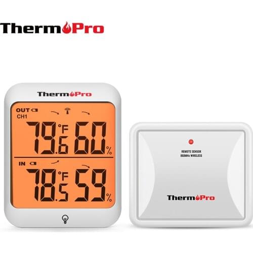 ThermoPro TP63A 60M Wireless Hygrometer Thermometer Humidity Digital Outdoor Thermometer Weather Station With Backlight