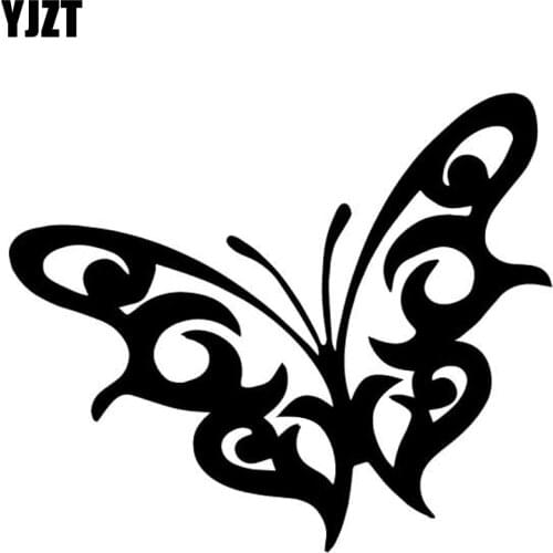 YJZT 15.8CM*13.4CM Butterfly Creative Decoration Body Of Car Vinyl Decal Car Sticker Black/Silver C4-2709