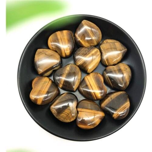 1/2pcs Natural Tiger Eye Stone Heart Shaped Crystal Gemstone Healing Chakra Polished Natural Stones and Minerals