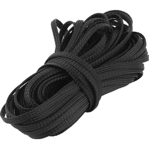 4mm diameter 15m long black wire nylon adjustable braided cable sleeve