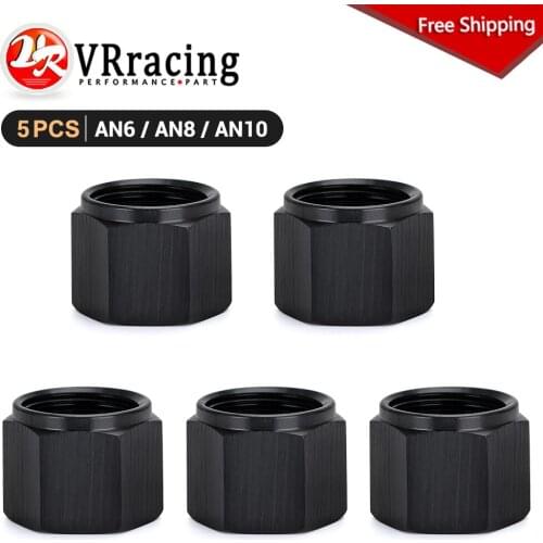 5PCS AN6 AN8 AN10 Female Thread Flare End Cap Tube Fitting Hex/Hexagon Head Port Adapter Blanking Plugs Cap Lock Hose Connector