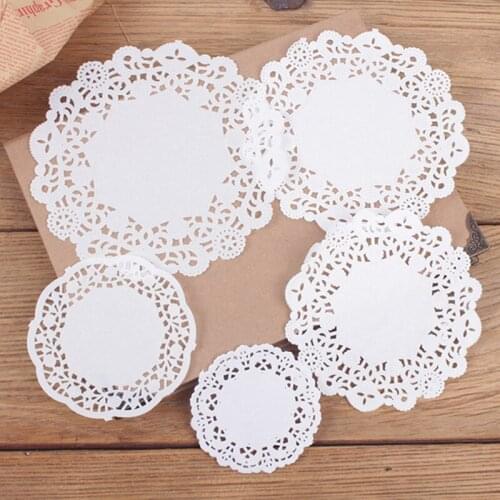 50pcs hand account diary DIY decoration material base baking pad paper lace hollow hand account cake background lace paper