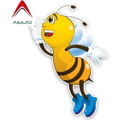 Aliauto Funny Car Sticker Cartoon Creative Bee Decal Accessories PVC for Volkswagen Polo Ford BMW Audi Toyota,19cm*13cm