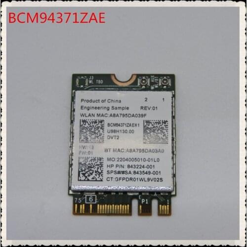 BCM94371ZAE 802.11ac SPS 849916-001 849915-001 BT4.1 867Mbps BCM94371 M2 NGFF WiFi Wireless Network Card PK BCM94352Z For HP