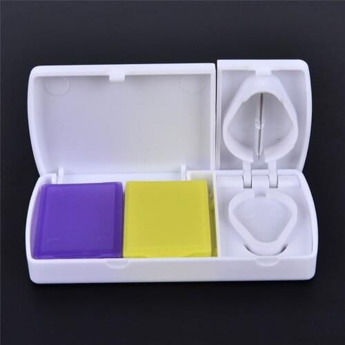 2Styles Storage Cutter Pill Case Portable Rectangular Cut Medicine Cutting Knife Pill Segmentation Break Off Pill Container