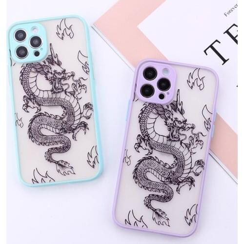Classic Dragon Pattern Phone Case For iPhone 12 11 Pro 8 7 6S Plus X XS MAX XR SE 2020 Shockproof Camera Protection Back Cover