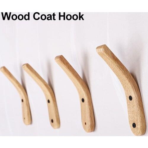 Wooden Wall Hanging hook Oak Modern Clothes Hat Key Storage Hook Hanger for Home Use non-toxic waterproof and anti-corrosion